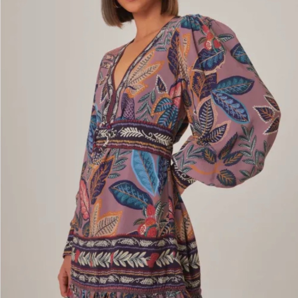 Farm Rio Lavender Wild Nights Long Sleeve Dress - Picture 10 of 11